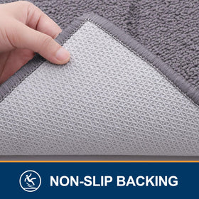 OLANLY mat highlights a slim, low-profile fit under doors
