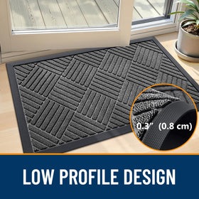 OLANLY door mat dirt-trap polyester surface captures mud and debris at entry.