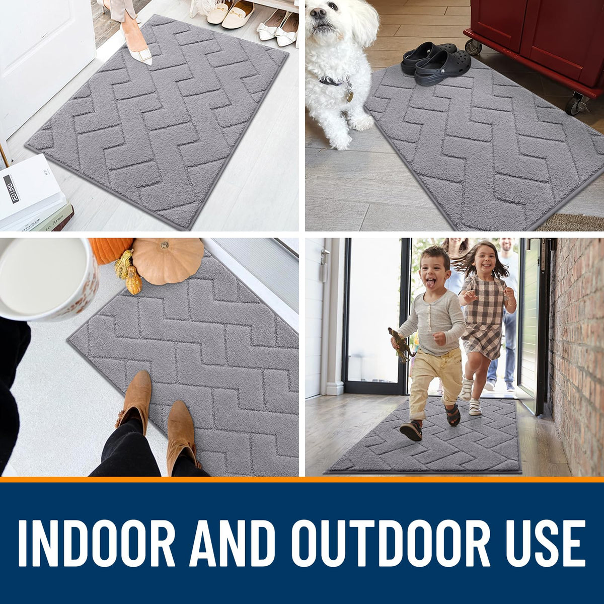 OLANLY entryway gray mat suits busy entrances.