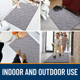 OLANLY entryway gray mat suits busy entrances.