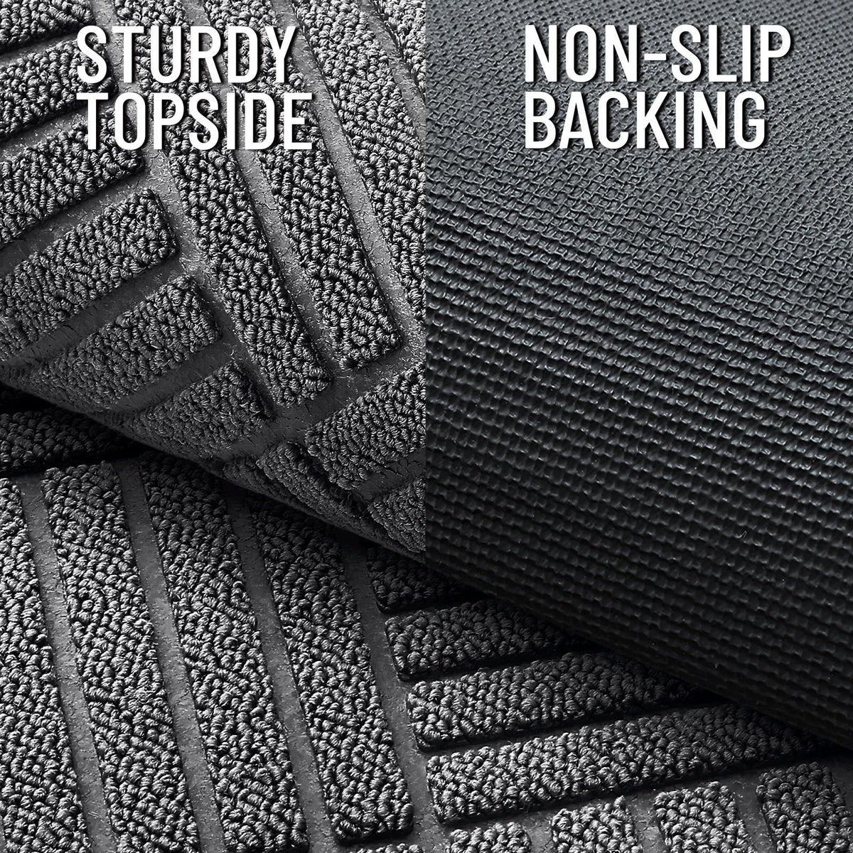 OLANLY door mat natural rubber backing detail ensures non-slip placement and floor protection.