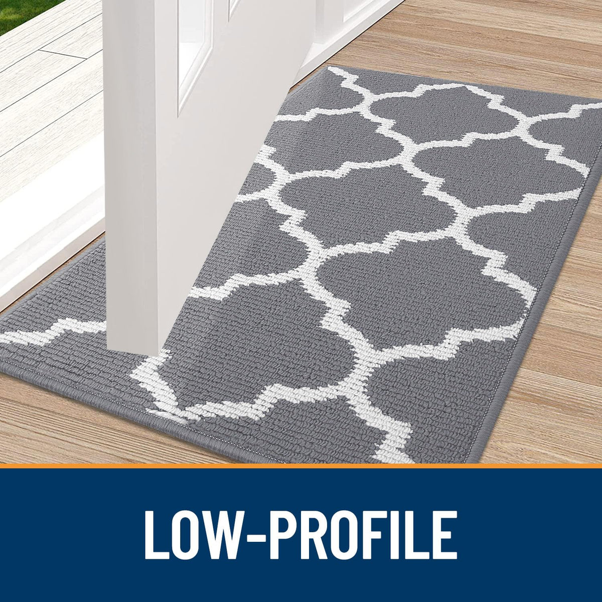 OLANLY door mat slim profile with reinforced edges for a secure fit