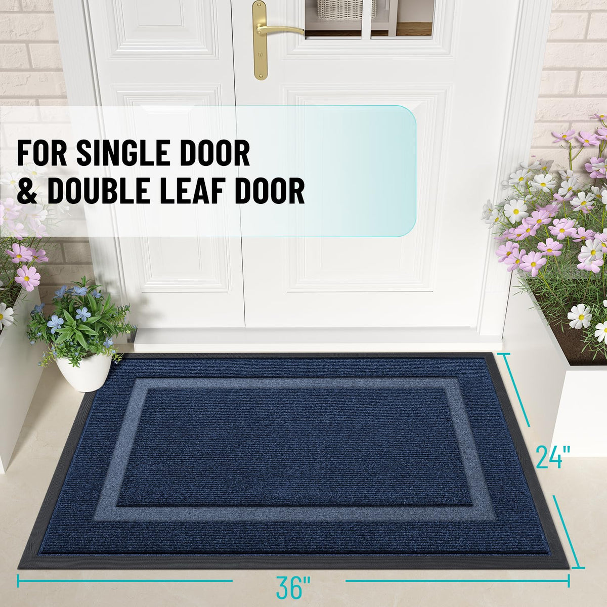 OLANLY door mat topside weave, captures dirt and moisture at the threshold.