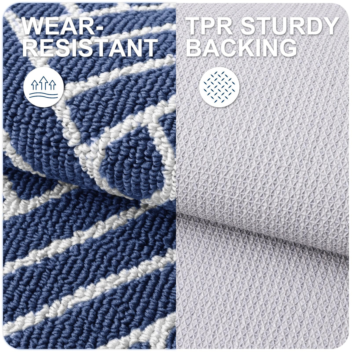 OLANLY door mat with TPR backing offers secure grip in busy entryways.
