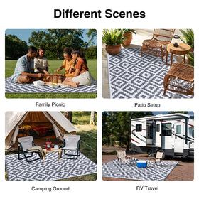 OLANLY Rug with reinforced edges stays durable through frequent outdoor use