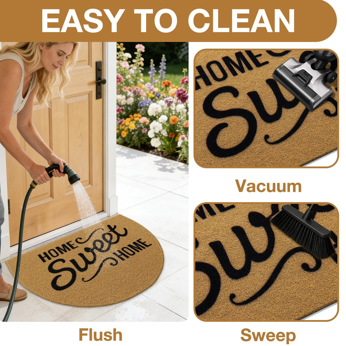 OLANLY Durable mat for high-traffic areas like patios and foyers.