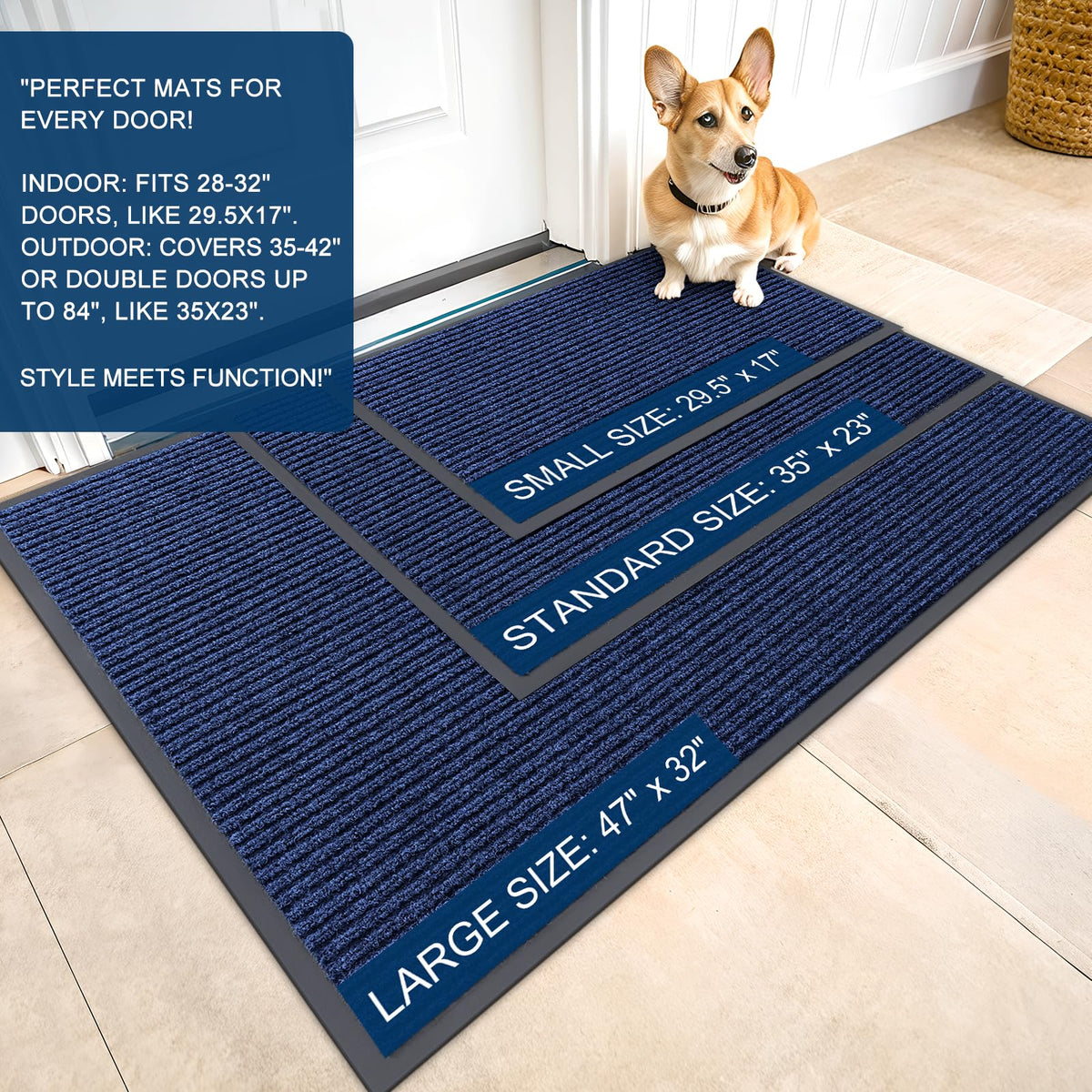 OLANLY Entry Mat with modern stripe pattern adds style at the door