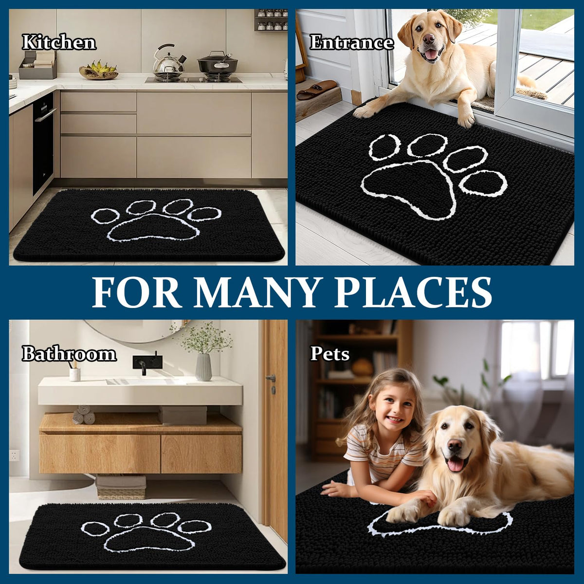 OLANLY entryway carpet mud trap; tidy floors and mess containment