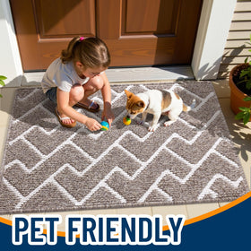 OLANLY Khaki Door Mat suits indoor spaces like foyers or kitchens.