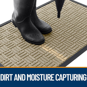 OLANLY entryway mat low-profile 0.3-inch fits neatly under doors.