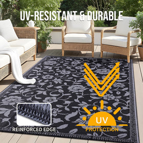 OLANLY floral-pattern rug adds soft comfort for outdoor lounging