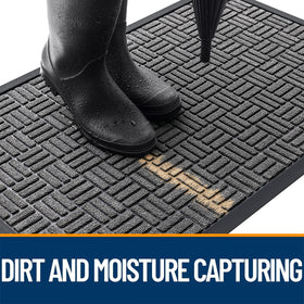 OLANLY front door mat beveled edge water pooling protection keeps entry dry.