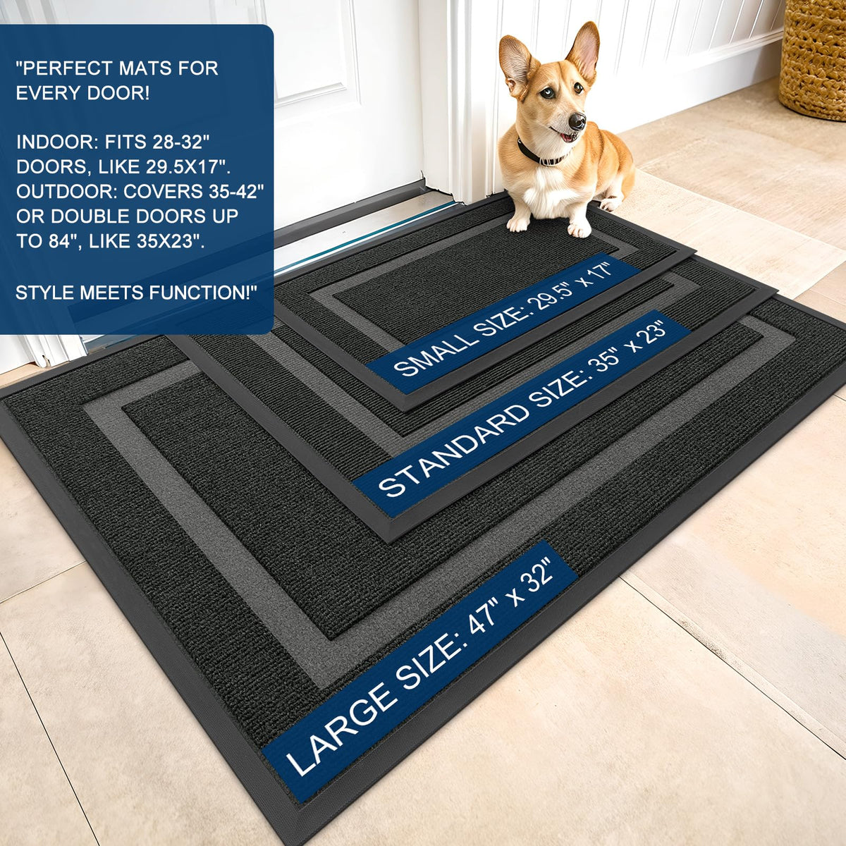 OLANLY mat captures dirt and moisture with deep grooves to keep floors cleaner.
