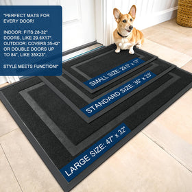 OLANLY mat captures dirt and moisture at thresholds to keep floors cleaner.