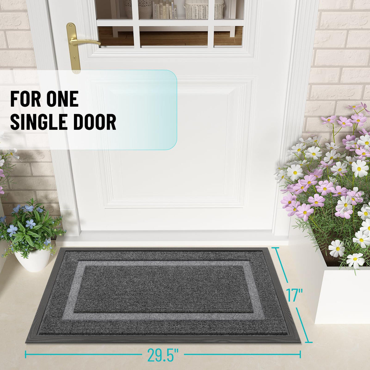 OLANLY front door mat dirt and moisture capture keeps entry clean.
