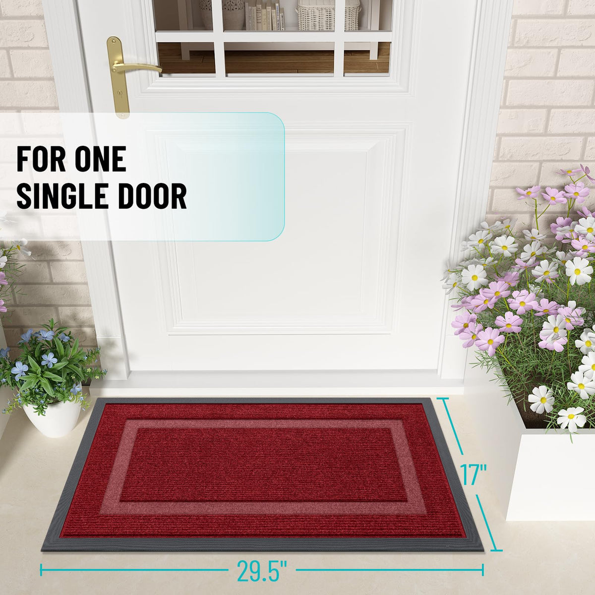 OLANLY front door mat captures dirt and moisture at the entry.