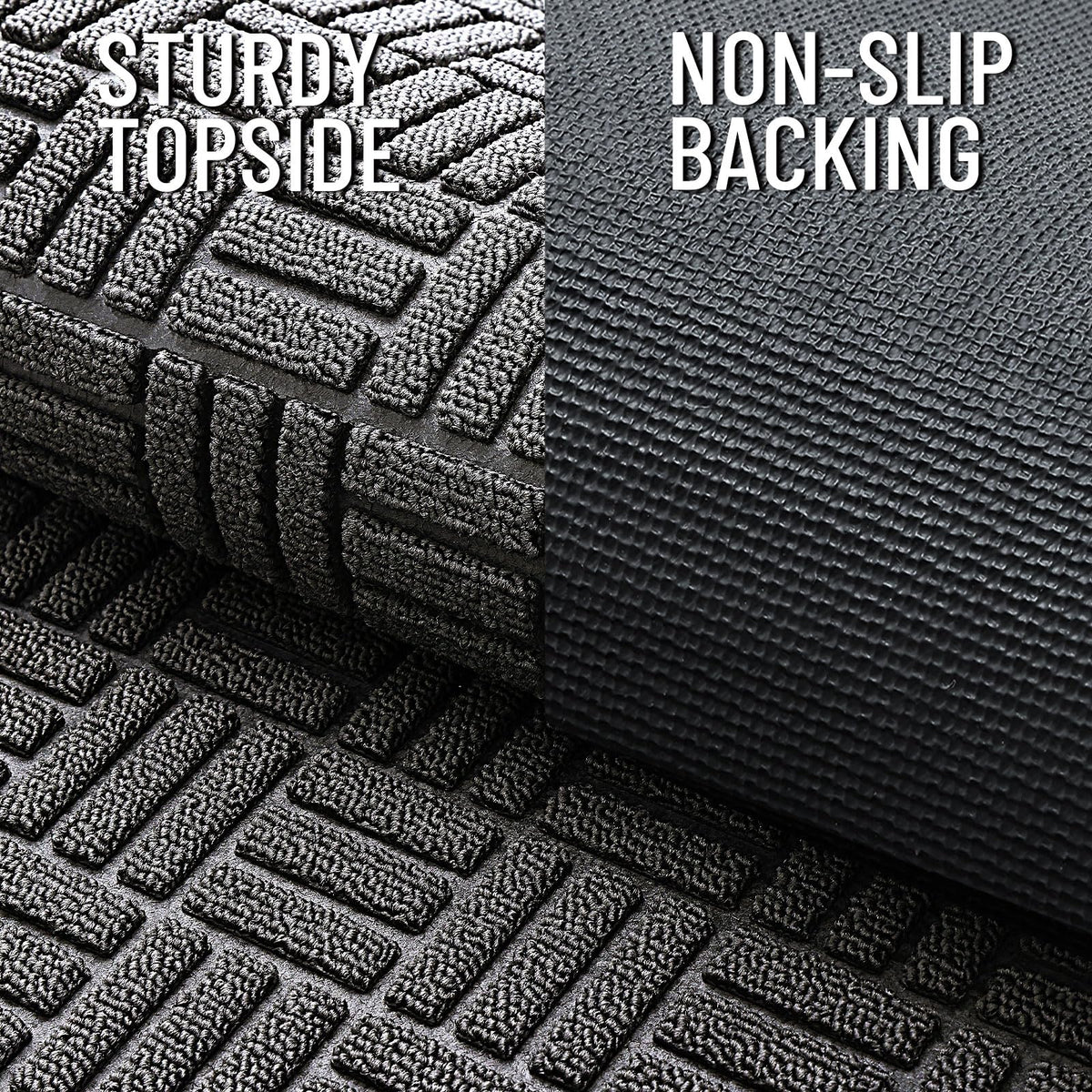 OLANLY front door mat dirt-trap surface catches debris before it reaches interiors.
