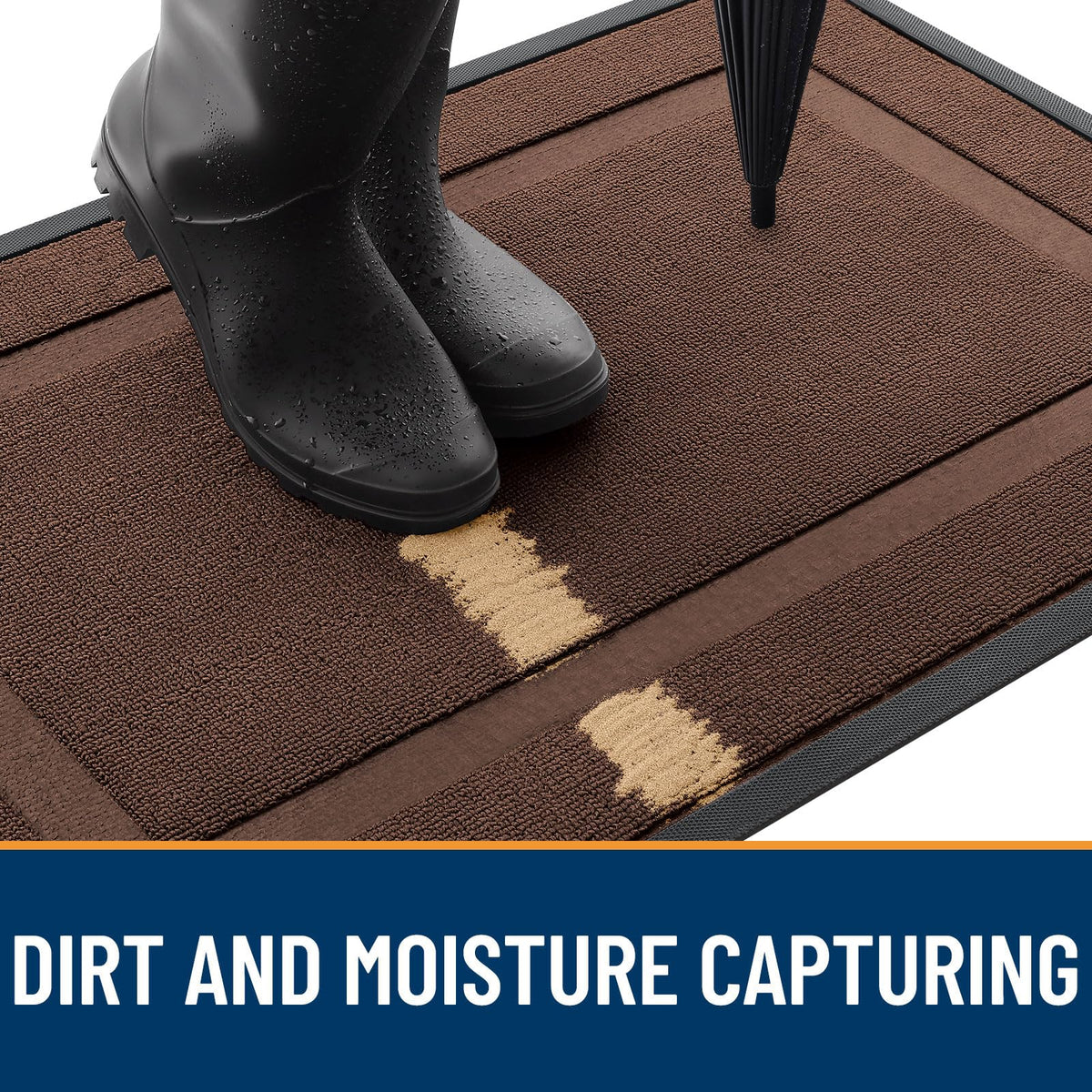 OLANLY easy-clean mat cleans with vacuum, broom, or rinse