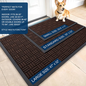 OLANLY heavy-duty natural rubber back mat stays put on busy entryways.