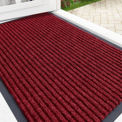 OLANLY front door mat indoors outdoors texture closeup highlights durable fibers
