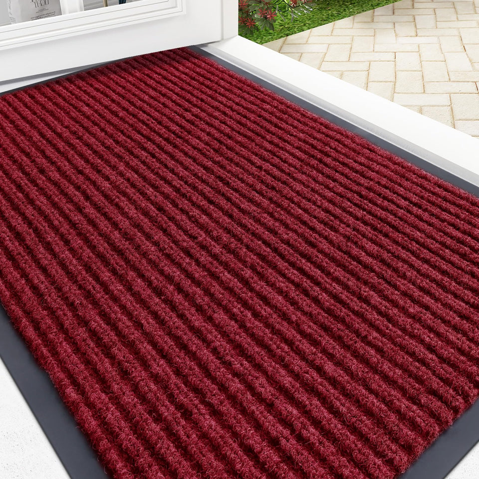 OLANLY front door mat indoors outdoors texture closeup highlights durable fibers