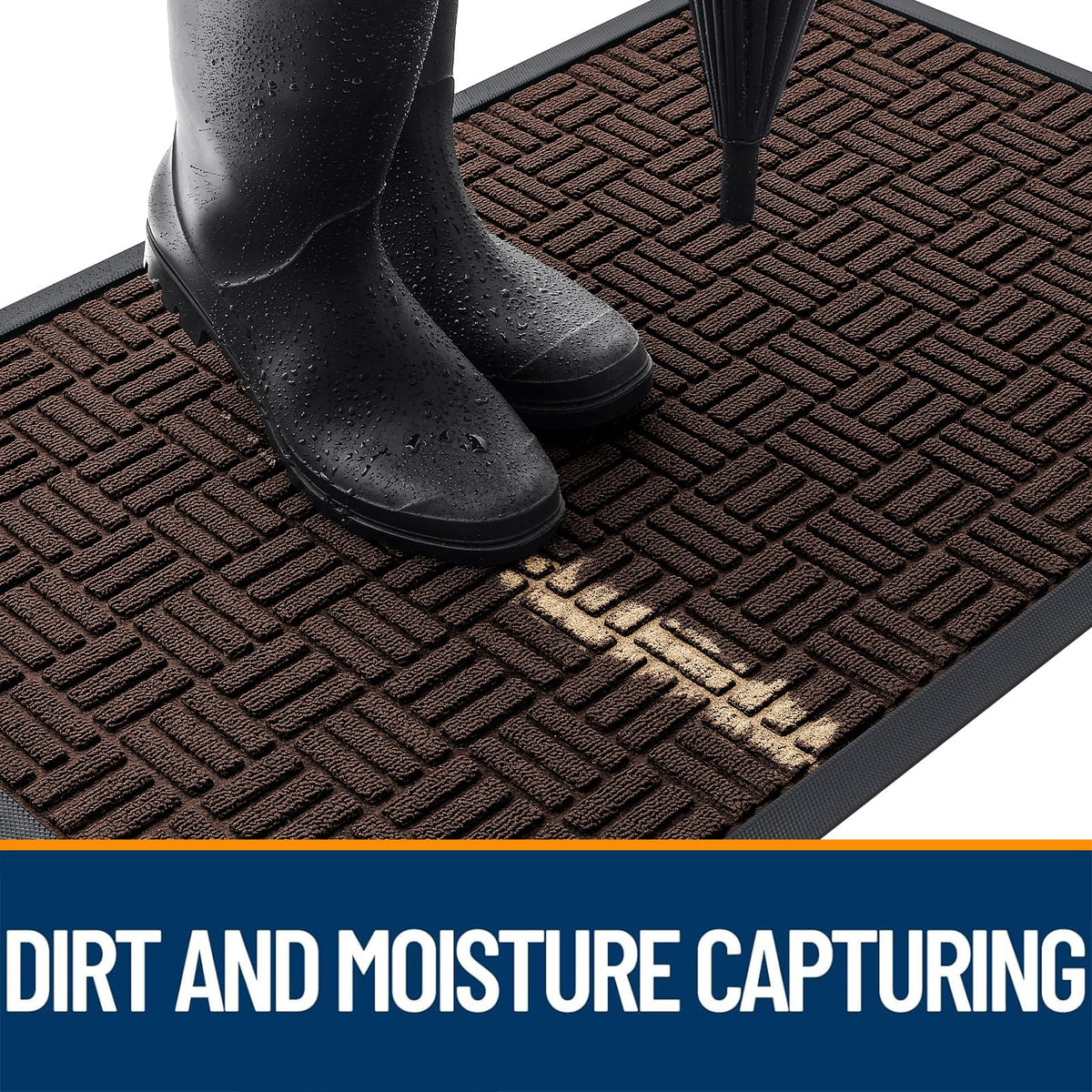OLANLY low-profile 0-3 inch mat fits under doors without snagging.