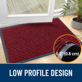 OLANLY front door mat low-profile design fits under doors with ease