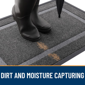 OLANLY front door mat low-profile design fits under most doors.