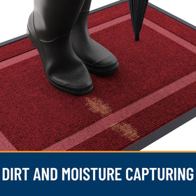 OLANLY wine red front doormat brightens your entryway.
