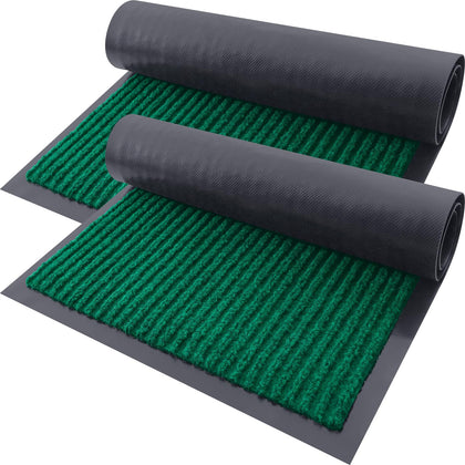 OLANLY front door mat with a modern stripe pattern offers stylish entrance protection.