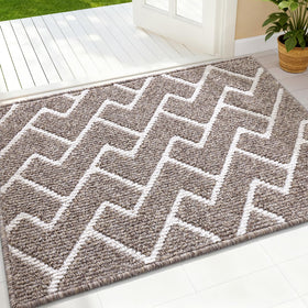 OLANLY Front Door Mat with non-slip backing keeps entryways secure and mess contained.