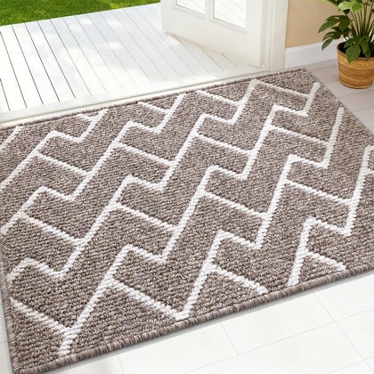 OLANLY Front Door Mat with non-slip backing keeps entryways secure and mess contained.
