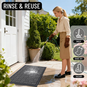 OLANLY front door mat stain fade resistance keeps greys looking fresh over time.