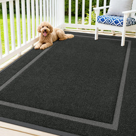 OLANLY front door mat showing sturdy natural rubber backing for durability at entrances.