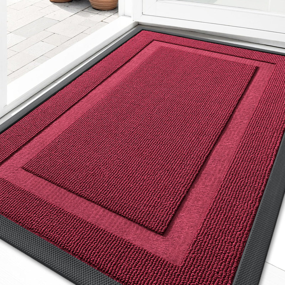 OLANLY Front Door Mat with sturdy natural rubber backing for durable indoor-outdoor use.