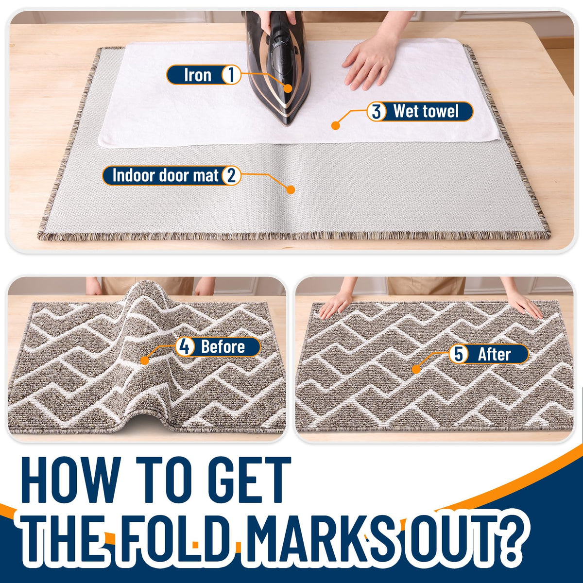 OLANLY Washable Front Door Mat retains color after frequent washing.