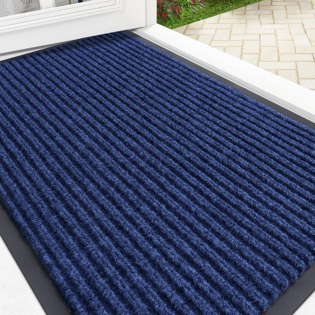 OLANLY Front Door Mat—waterproof blue surface protecting floors and welcoming guests