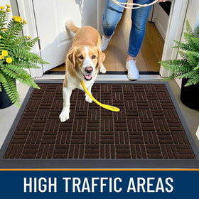 OLANLY woven polyester surface traps dirt and moisture effectively.