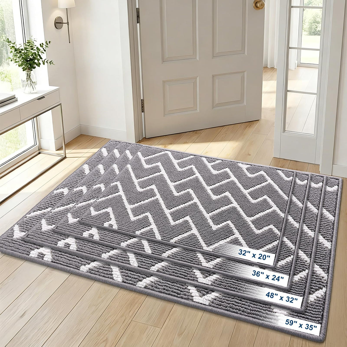 OLANLY grey 36x24 mat blends with modern decor.