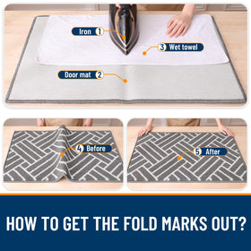 OLANLY grey entrance mat with modern pattern enhances contemporary entryways.