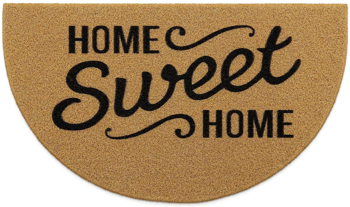 OLANLY Half Circle Front Door Mat in brown for effective dirt capture at entryways.