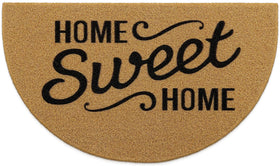 OLANLY Half Circle Front Door Mat in brown for effective dirt capture at entryways.