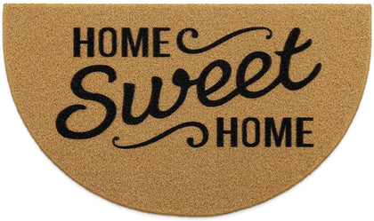 OLANLY Half Circle Front Door Mat in brown for effective dirt capture at entryways.