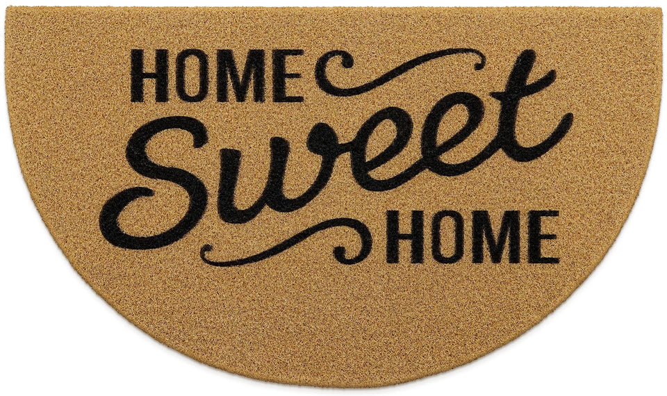 OLANLY Half Circle Front Door Mat in brown for effective dirt capture at entryways.