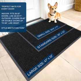 OLANLY heavy-duty doormat guards entryway from mud and moisture.