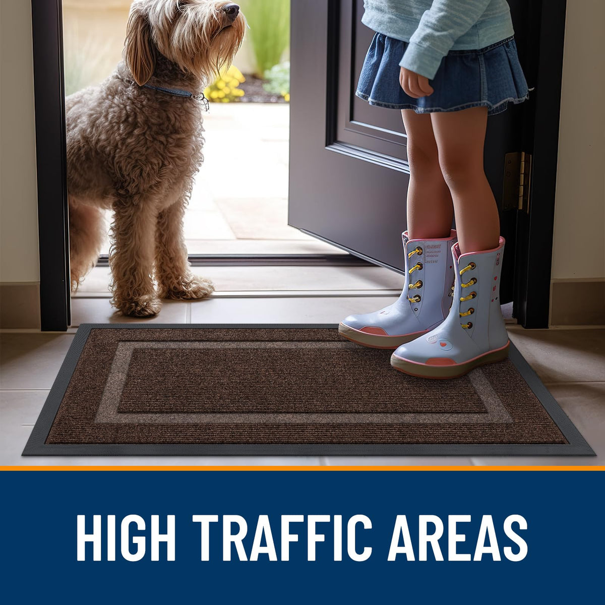 OLANLY high-traffic front door mat endures daily use