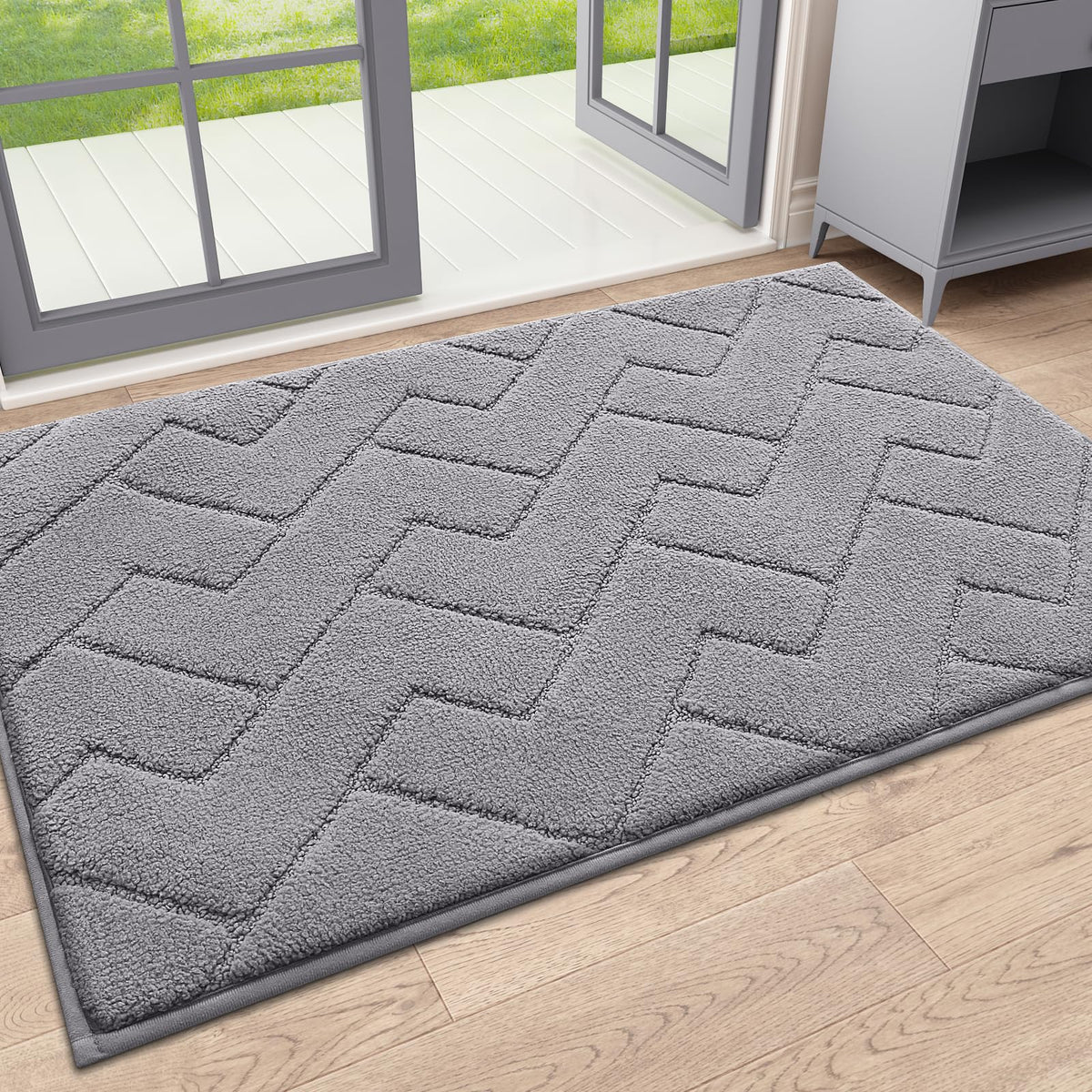 OLANLY indoor door mat 24x16 traps dirt at the entry.