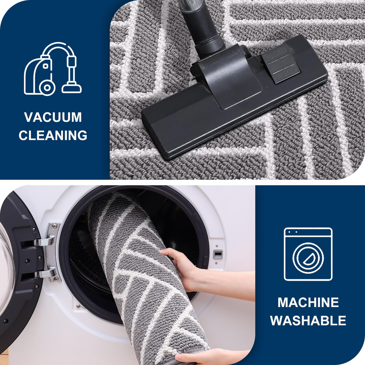 OLANLY mat for easy cleaning with shake-out and rinse options