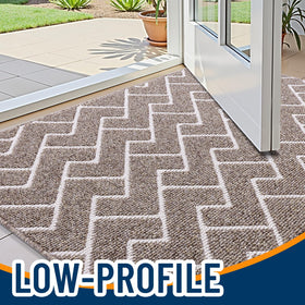 OLANLY Indoor Door Mat features low-profile design for smooth door clearance.
