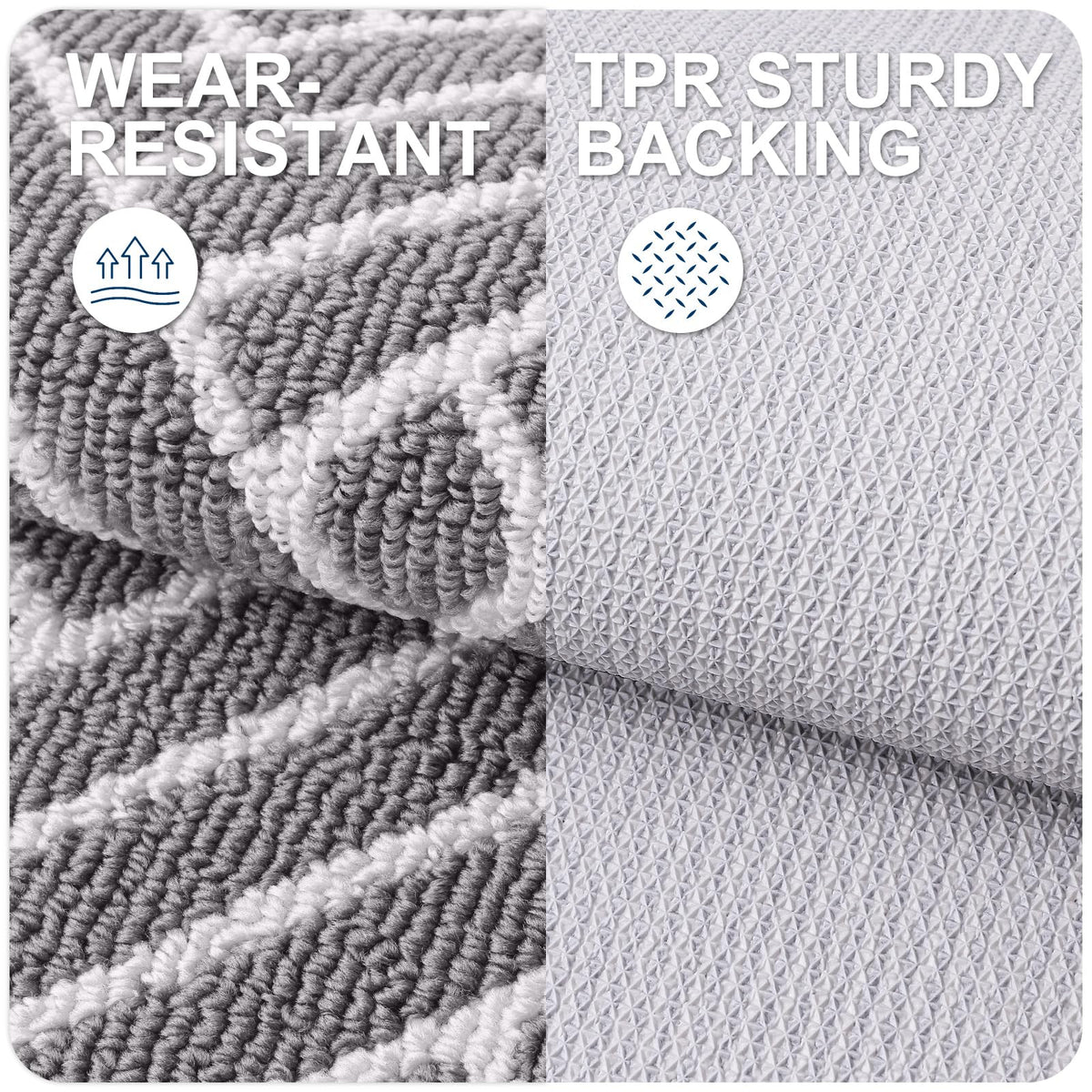 OLANLY mat with TPR backing for secure grip in busy entryways